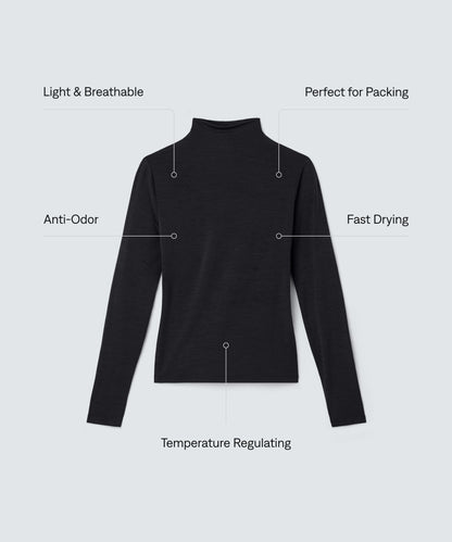 Women's Merino Mock Neck Top