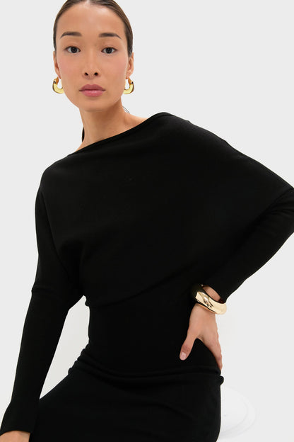 Black Janese Off Shoulder Midi Dress