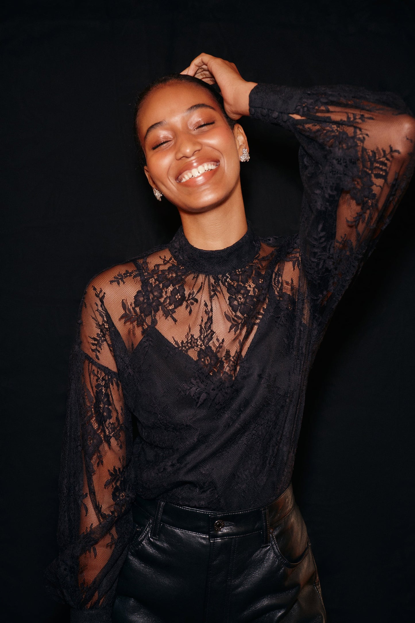 Black Lace Adele Blouse